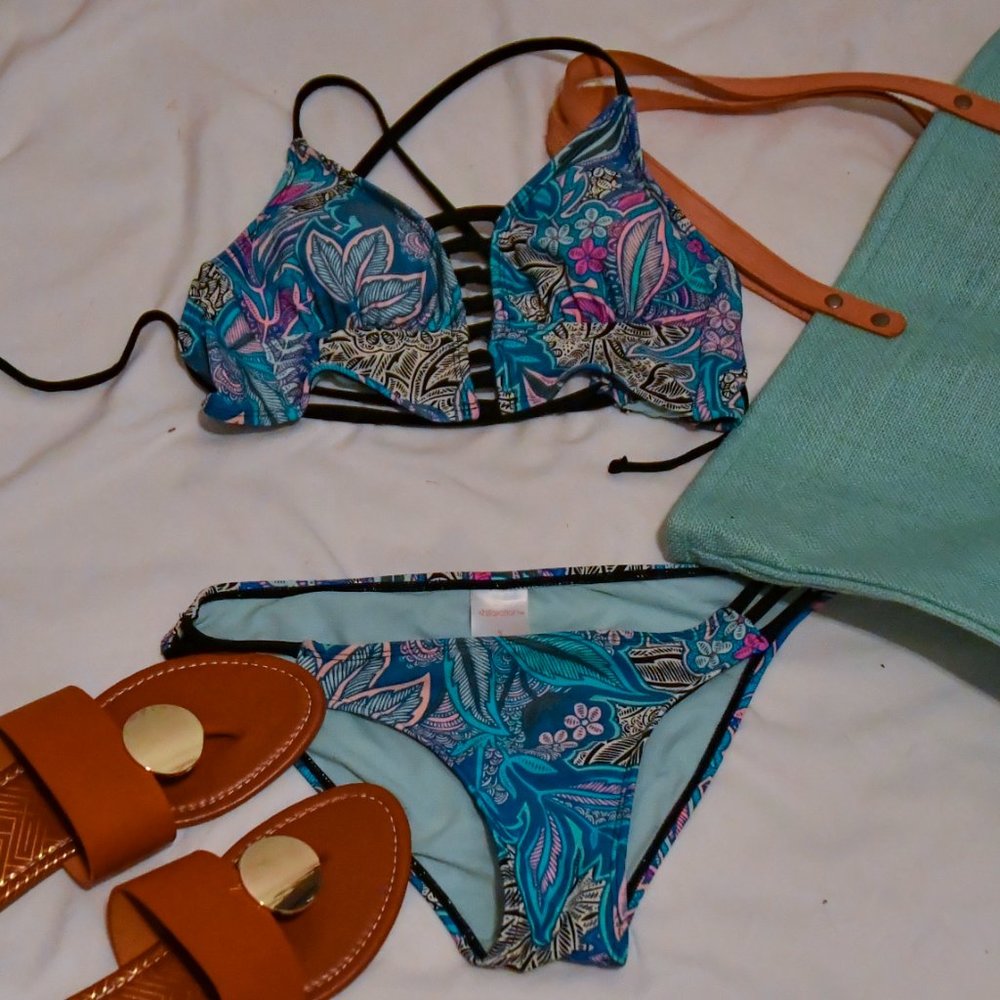 BOGO Strappy Boho Floral Bikini
